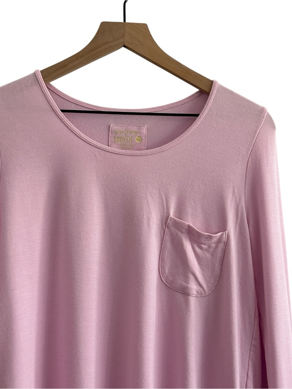 Lilly Pulitzer Luxletic Top XS Pink Kerah Long Sleeve Comfort Stretch Soft - Picture 5 of 10